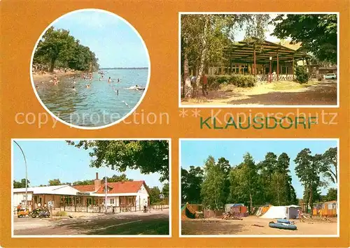 AK / Ansichtskarte Klausdorf Mellensee Strandbad Strandgaststaette Einkaufszentrum Zeltplatz Kat. Mellensee