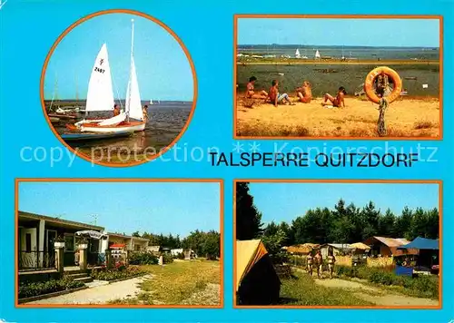 AK / Ansichtskarte Quitzdorf See Talsperre Segelboote Badestrand Bungalowsiedlung Campingplatz Kat. Quitzdorf See