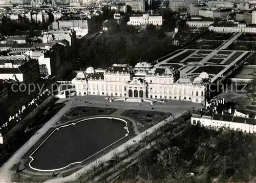 AK / Ansichtskarte Wien Schloss Belvedere Fliegeraufnahme Kat. Wien