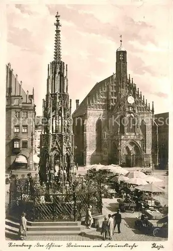 AK / Ansichtskarte Nuernberg Der schoene Brunnen Marktplatz Frauenkirche Stadt der Reichsparteitage Kat. Nuernberg