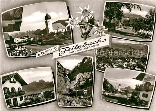 AK / Ansichtskarte Feilnbach Bad Kirche Teilansicht Bergbahn Panorama  Kat. Bad Feilnbach