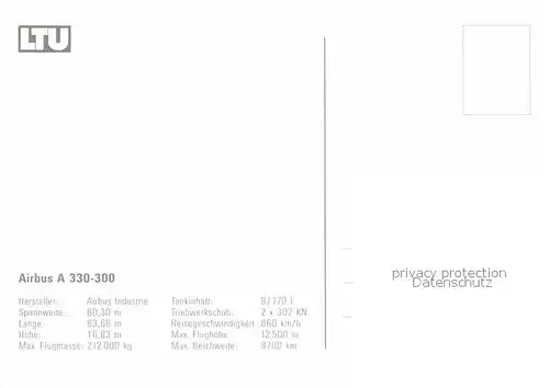 AK / Ansichtskarte Flugzeuge Zivil LTU Airbus A 330 300 Kat. Airplanes Avions