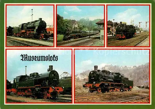 AK / Ansichtskarte Lokomotive Museumsloks 58261 18201 741230 93230 38205 Kat. Eisenbahn