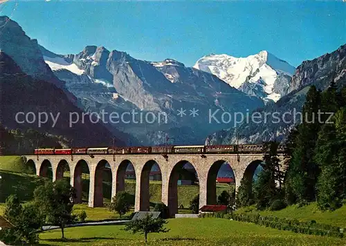 AK / Ansichtskarte Viadukte Viaduc Viadukt Loetschbergbahn Frutigen Fisistoecke Balmhorn Altels Kat. Bruecken