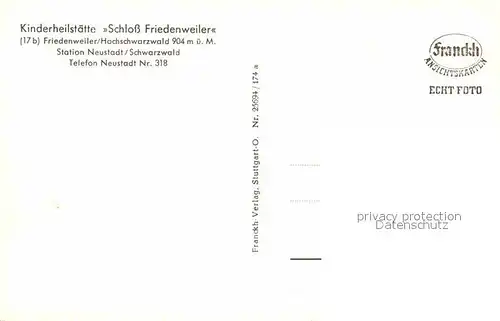 AK / Ansichtskarte Friedenweiler Kinderheilstaette Schloss Friedenweiler Kat. Friedenweiler