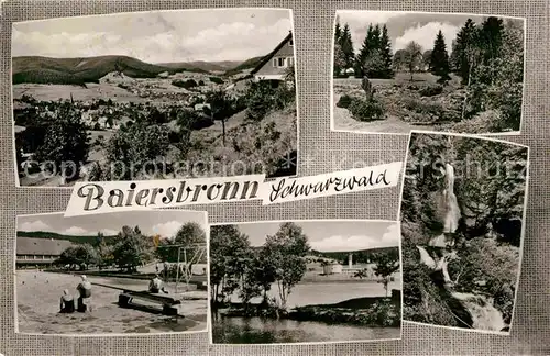 AK / Ansichtskarte Baiersbronn Schwarzwald Panorama Schwimmbad Wasserfall Kat. Baiersbronn