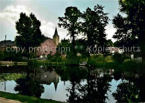 AK / Ansichtskarte Niederkruechten Dorfweiher mit Kirche Kat. Niederkruechten