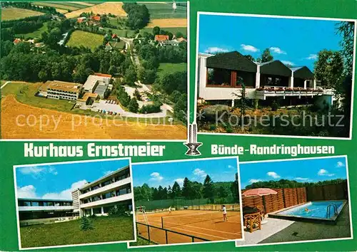 AK / Ansichtskarte Randringhausen Bad Kurhaus Ernstmeier Fliegeraufnahme Tennisplatz Schwimmbad Kat. Buende