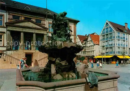 AK / Ansichtskarte Detmold Rathaus Brunnen am Marktplatz Kat. Detmold