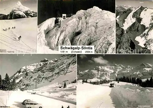 AK / Ansichtskarte Schwaegalp AR Skipiste Seilbahn Panorama 