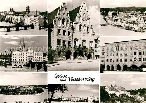 AK / Ansichtskarte Wasserburg Inn Innbruecke Brucktor Kornhaus Giebelhaus Schloss Kat. Wasserburg a.Inn