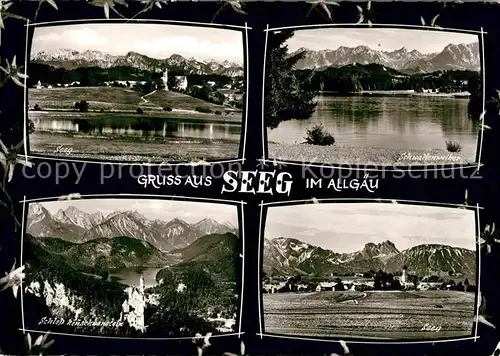 AK / Ansichtskarte Seeg Alpenpanorama Schwaltenweiher Schloss Neuschwanstein Kat. Seeg