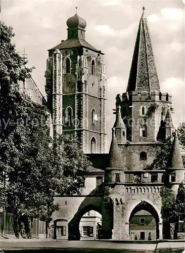 AK / Ansichtskarte Ingolstadt Donau Kreuztor 14. Jhdt. Pfarrkirche Kat. Ingolstadt