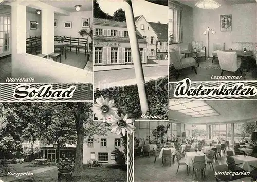 AK / Ansichtskarte Westernkotten Bad Wartehalle Kurgarten Wintergarten Lesezimmer Kat. Erwitte