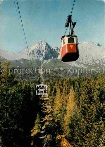 AK / Ansichtskarte Seilbahn Tatransky Narodny Park Lanovka Lomnice na Skalnate pleso Kat. Bahnen