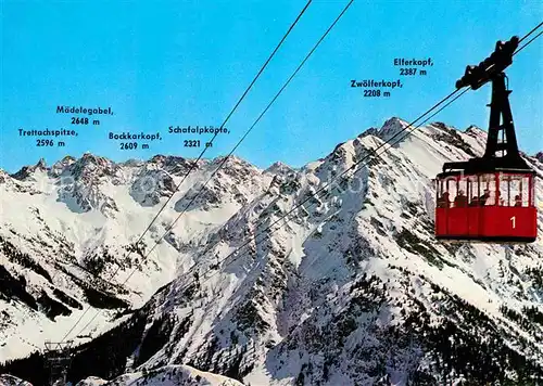 AK / Ansichtskarte Seilbahn Walmendingerhorn Kleines Walsertal Wintersportplatz Mittelberg Kat. Bahnen