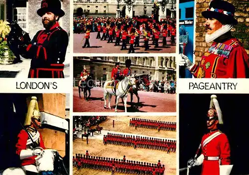 AK / Ansichtskarte Leibgarde Wache Pageantry London Yeoman Guards Band Mounted Sentry  Kat. Polizei