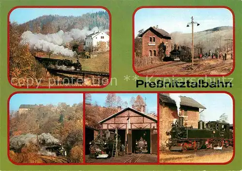 AK / Ansichtskarte Lokomotive Pressnitztalbahn Schmalspurbahn Bahnhof Steinbach  Kat. Eisenbahn