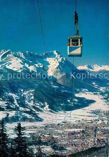 AK / Ansichtskarte Seilbahn Wankbahn Garmisch Partenkirchen Zugspitzgruppe Kat. Bahnen