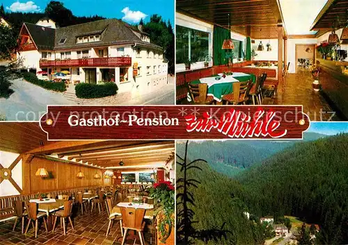 AK / Ansichtskarte Schwarzenbach Wald Gasthof Pension Zur Muehle Gastraeume Panorama Kat. Schwarzenbach a.Wald