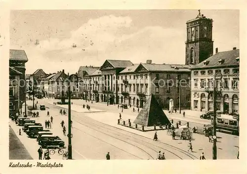 AK / Ansichtskarte Karlsruhe Baden Marktplatz