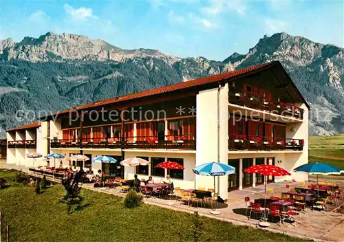 AK / Ansichtskarte Rosshaupten Forggensee Hotel Pension Kaufmann Terrasse Kat. Rosshaupten