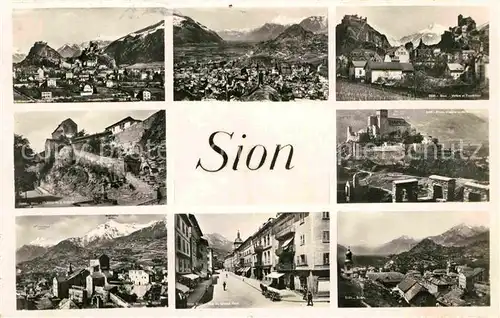 AK / Ansichtskarte Sion VS Panorama Chateau de Valere et Tourbillon Alpen Kat. Sion
