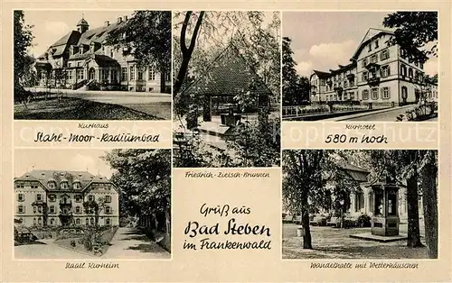 AK / Ansichtskarte Bad Steben Kurhaus Kurhotel Staatl Kurheim Wandelhalle mit Wetterhaeuschen Kat. Bad Steben