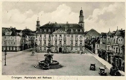 AK / Ansichtskarte Erlangen Marktplatz Rathaus  Kat. Erlangen