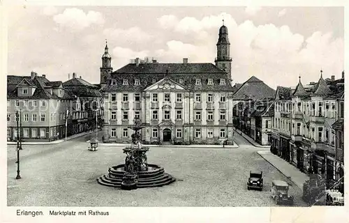 AK / Ansichtskarte Erlangen Marktplatz Rathaus  Kat. Erlangen