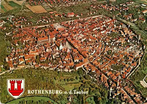 AK / Ansichtskarte Rothenburg Tauber Fliegeraufnahme mit Wehrgang Toren und Tuermen Kat. Rothenburg ob der Tauber