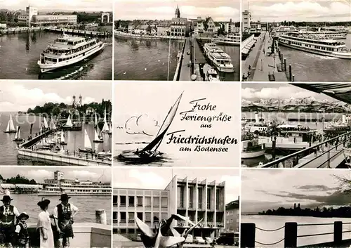 AK / Ansichtskarte Friedrichshafen Bodensee Hafen Anlegestelle Panorama  Kat. Friedrichshafen