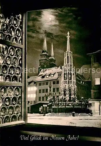 AK / Ansichtskarte Nuernberg Schoener Brunnen Sankt Sebalduskirche Kat. Nuernberg