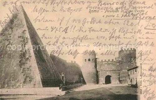 AK / Ansichtskarte Roma Rom Piramide di Caio Cestio e Porta San Paolo Kat. 