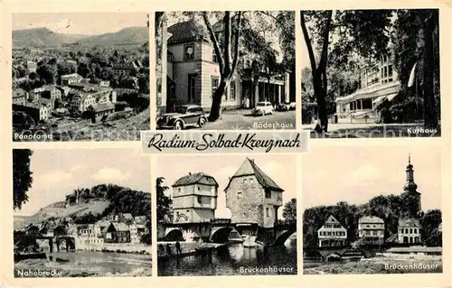 AK / Ansichtskarte Bad Kreuznach Panorama Baederhaus Kurhaus Brueckenhaeuser Nahebruecke Kat. Bad Kreuznach