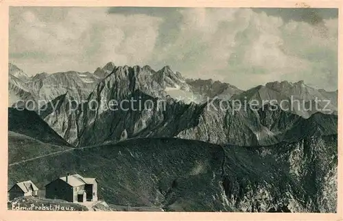AK / Ansichtskarte Edmund Probst Haus am Nebelhorn Gebirgspanorama Allgaeuer Alpen Kat. Oberstdorf