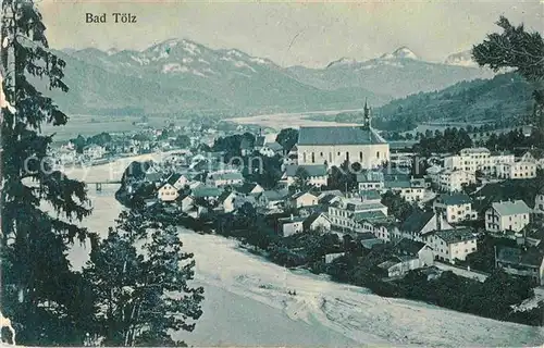 AK / Ansichtskarte Bad Toelz Gesamtansicht mit Alpenpanorama Kat. Bad Toelz