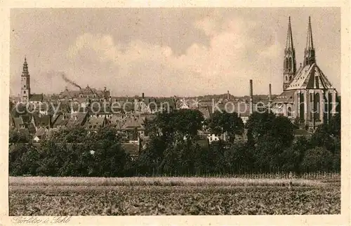 AK / Ansichtskarte Goerlitz Niederschlesien Ortsansicht mit Kirche Kupfertiefdruck Silesia Karte Nr 1077 Kat. Zgorzelec