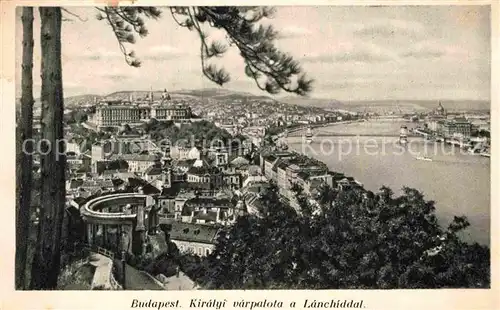 AK / Ansichtskarte Budapest Koenigliche Burg mit Kettenbruecke Kat. Budapest