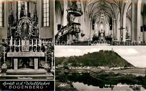 AK / Ansichtskarte Bogenberg Niederbayern Wallfahrtskirche Gnadenaltar Donau Kat. Bogen