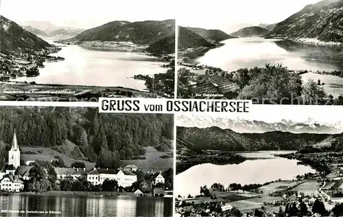 AK / Ansichtskarte Ossiachersee mit Annenheim und Sattendorf Ortsansicht mit Stift Alpenpanorama Kat. Ossiach