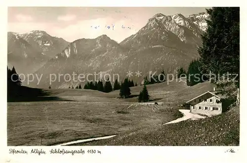 AK / Ansichtskarte Pfronten Schlossangeralp Berggaststaette Alpenpanorama Kat. Pfronten