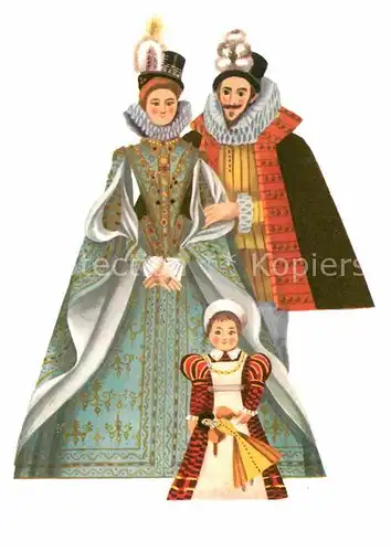 AK / Ansichtskarte Mode Spanien 1550 1620 Zeichnung Gisela Roeder  Kat. Mode