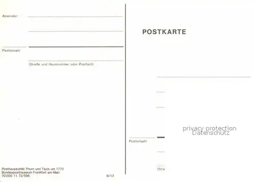 AK / Ansichtskarte Post Posthausschild Thurn und Taxis um 1770 Salvaguardia  Kat. Berufe