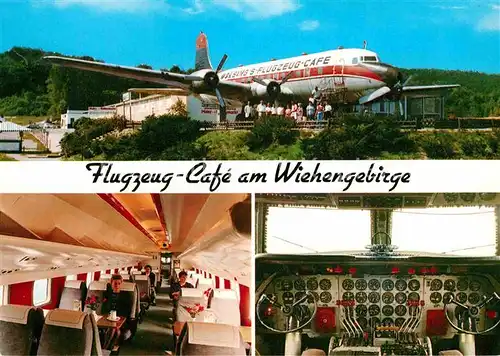 AK / Ansichtskarte Oldendorf Wiehengebirge Flugzeug Cafe Inneres Cockpit Kat. Melle