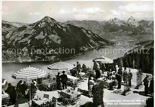 AK / Ansichtskarte Klewenalp Bahnrestaurant Terrasse