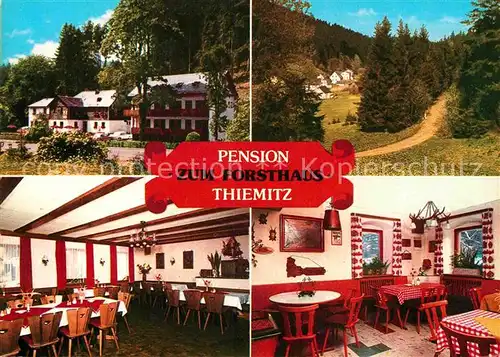 AK / Ansichtskarte Thiemitz Wald Gaststaette Pension Zum Forsthaus Gastraeume Kat. Schwarzenbach a.Wald