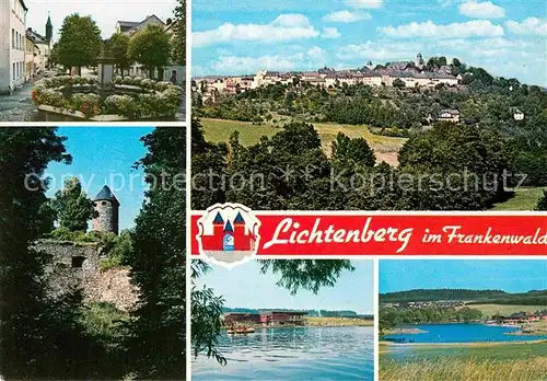AK / Ansichtskarte Lichtenberg Oberfranken Ortsmotiv Panorama Schloss Schwimmbad Kat. Lichtenberg