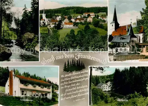 AK / Ansichtskarte Grafengehaig Steinachklamm Panorama Kirche Brunnen Schindelwald Rehbachtal Kat. Grafengehaig
