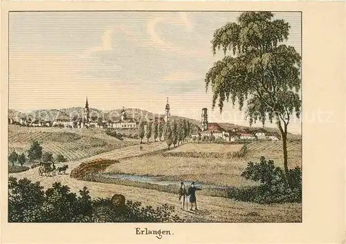 AK / Ansichtskarte Erlangen Ansicht der Stadt um 1827  Kat. Erlangen